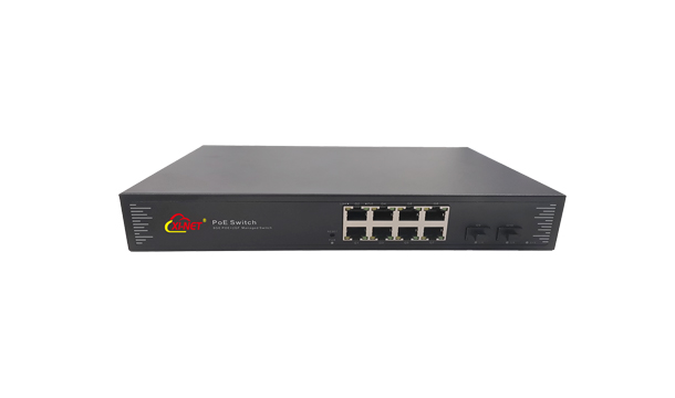 商业轻网管8口千兆POE交换机 2光千兆上联 120W